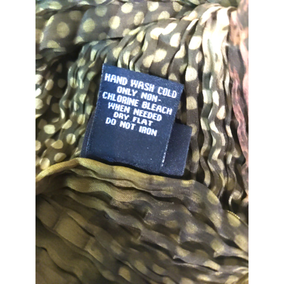 Cejon Rectangle Scarf 66 X 14" Brown Polka Dots Kringle Fabric Made In India - Picture 8 of 10